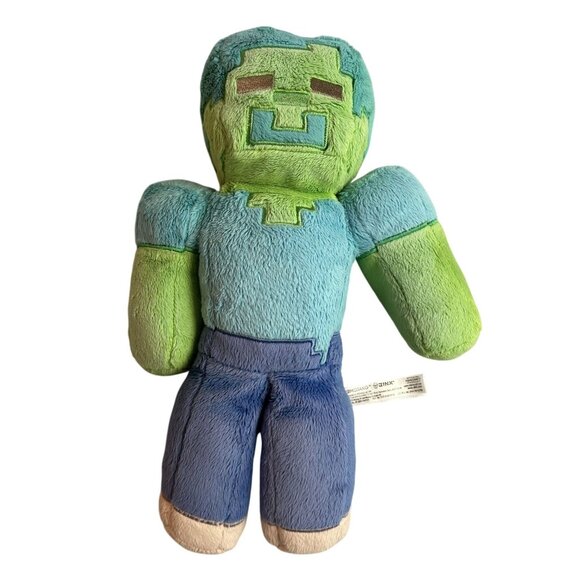 Minecraft Zombie Plush Toy Green & Blue Soft Stuffed Mojang - Picture 1 of 4